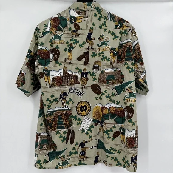 Reyn Spooner Notre Dame Football Fighting Irish Hawaiian Shirt Men'sM New Tags